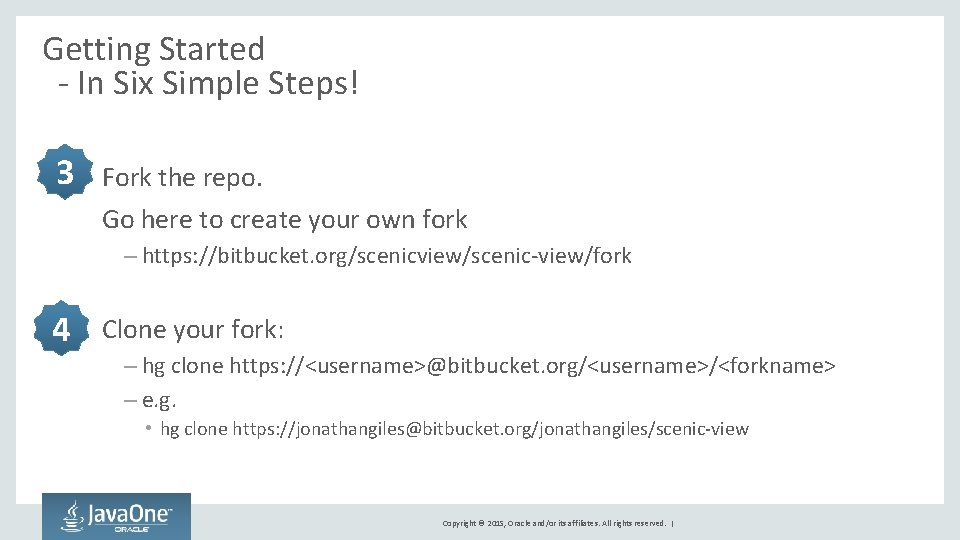 Getting Started - In Six Simple Steps! 3 Fork the repo. Go here to