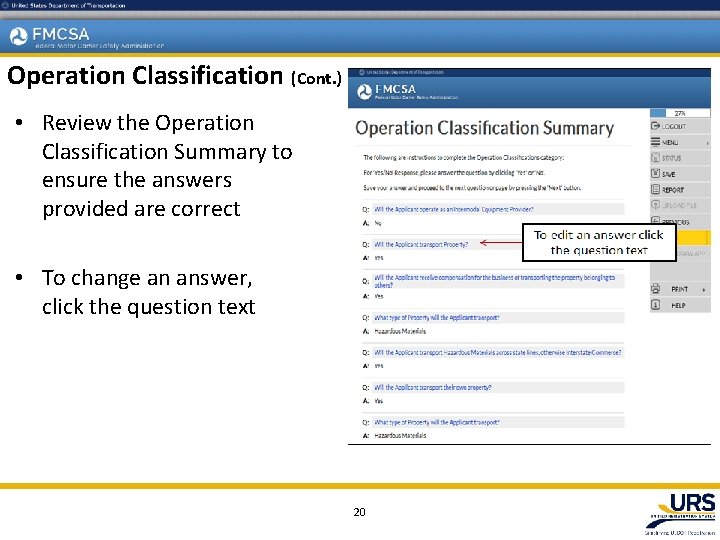 Operation Classification (Cont. ) • Review the Operation Classification Summary to ensure the answers