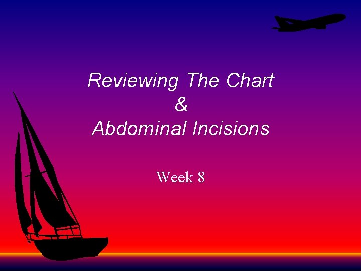 Reviewing The Chart & Abdominal Incisions Week 8 