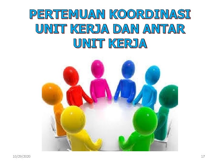 PERTEMUAN KOORDINASI UNIT KERJA DAN ANTAR UNIT KERJA 10/29/2020 17 