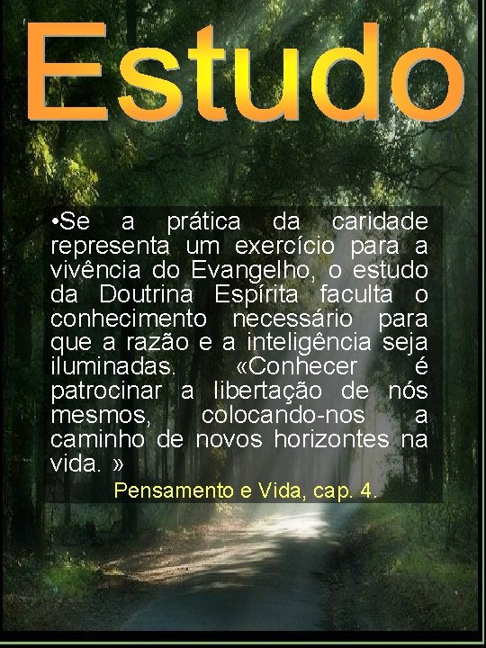  • Se a prática da caridade representa um exercício para a vivência do