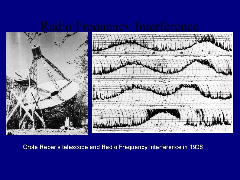Radio Frequency Interference Grote Reber’s telescope and Radio Frequency Interference in 1938 