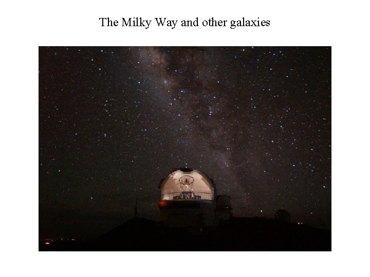 The Milky Way and other galaxies 