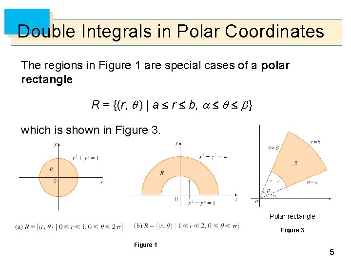 Double Integrals in Polar Coordinates The regions in Figure 1 are special cases of