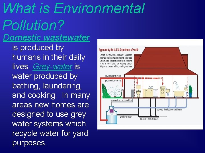 What is Environmental Pollution? Domestic wastewater is produced by humans in their daily lives.