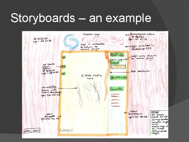 Storyboards – an example 