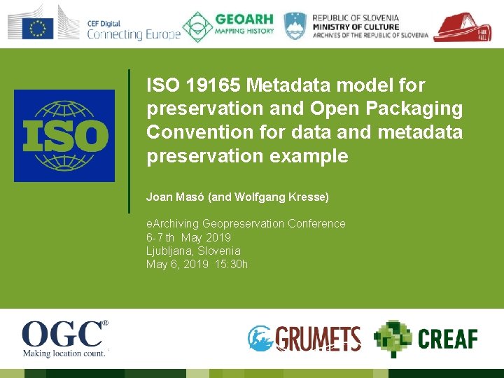 ISO 19165 Metadata model for preservation and Open