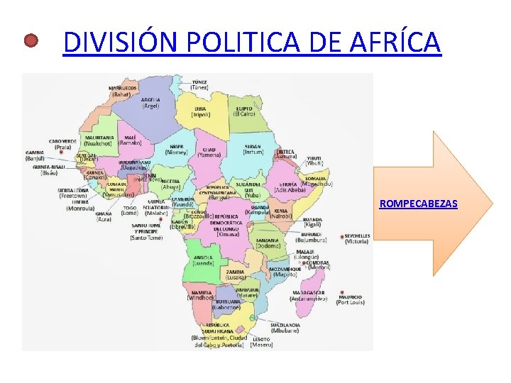 DIVISIÓN POLITICA DE AFRÍCA ROMPECABEZAS 