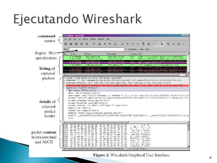 Ejecutando Wireshark 6 