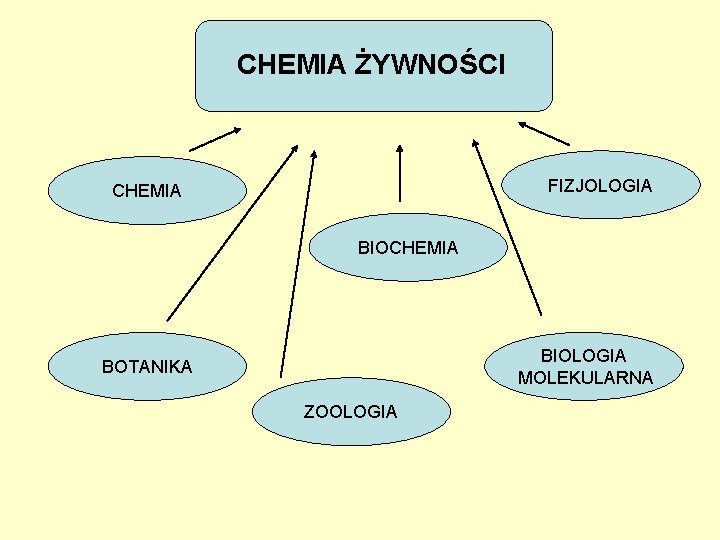 CHEMIA ŻYWNOŚCI FIZJOLOGIA CHEMIA BIOLOGIA MOLEKULARNA BOTANIKA ZOOLOGIA 