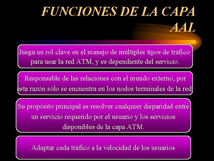 FUNCIONES DE LA CAPA AAL Juega un rol clave en el manejo de múltiples