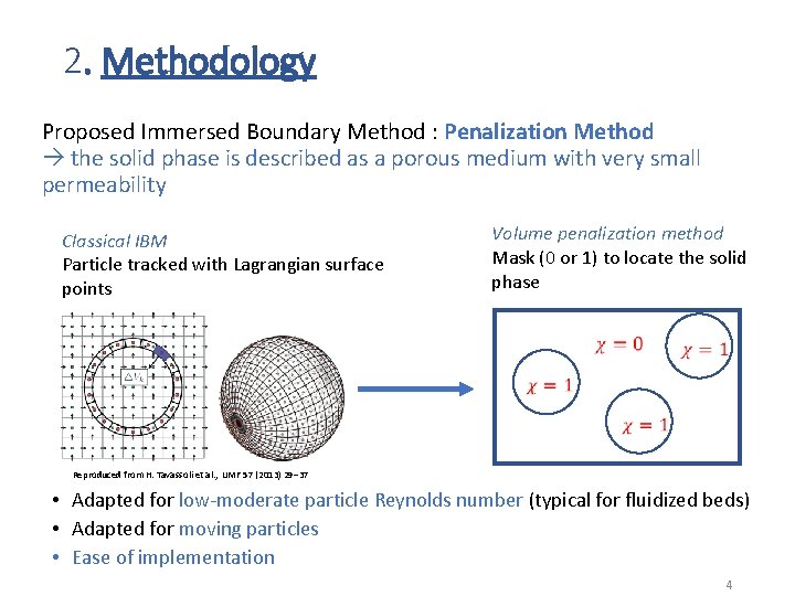 2. Methodology Proposed Immersed Boundary Method : Penalization Method the solid phase is described
