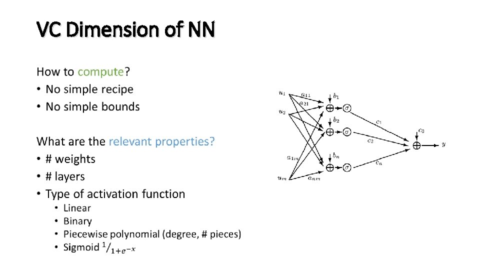 VC Dimension of NN • 