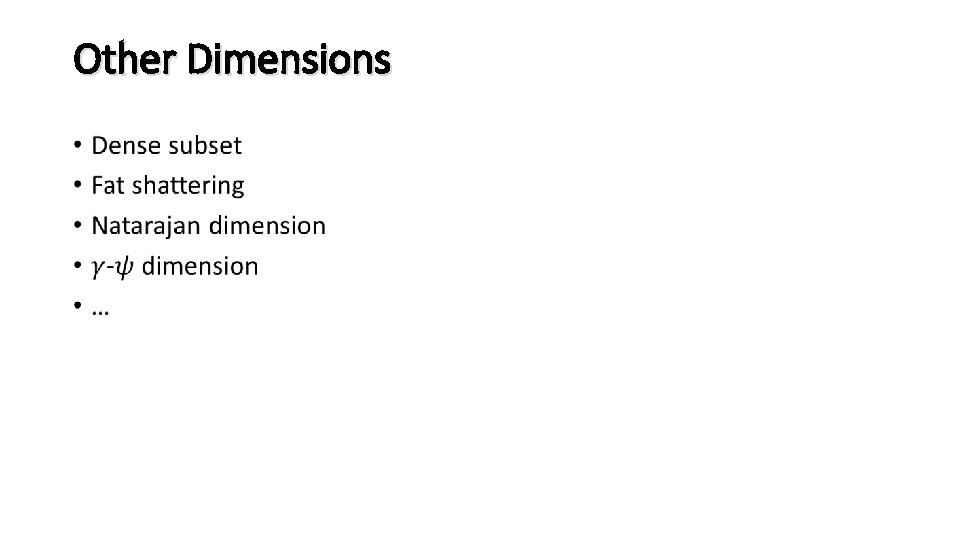 Other Dimensions • 