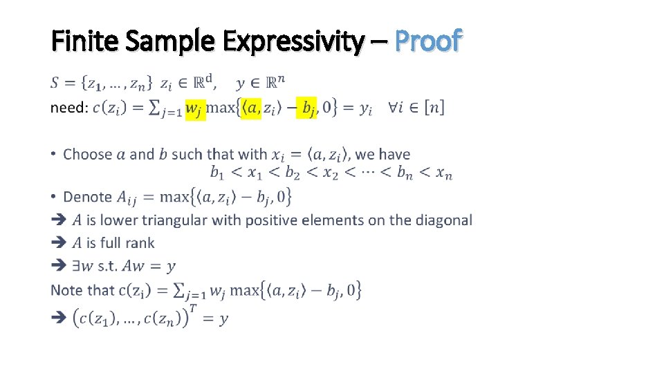 Finite Sample Expressivity – Proof • 