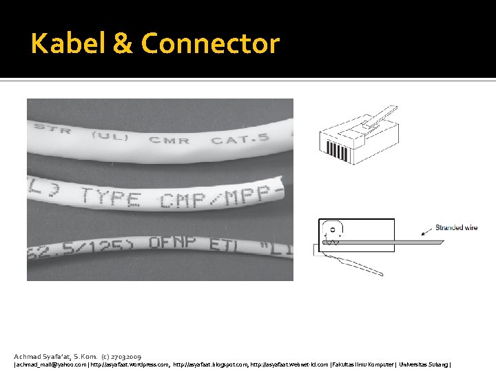 Kabel & Connector Achmad Syafa’at, S. Kom. (c) 27032009 | achmad_mail@yahoo. com | http: