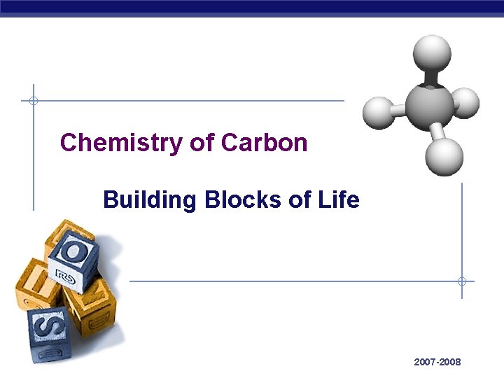 Chemistry of Carbon Building Blocks of Life AP Biology 2007 -2008 