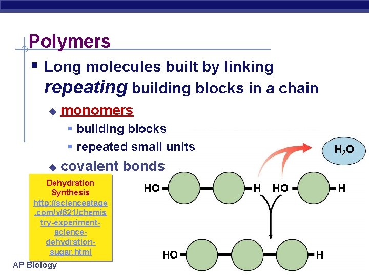 Polymers § Long molecules built by linking repeating building blocks in a chain u