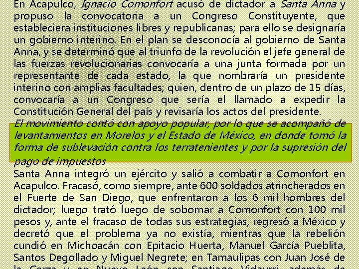 En Acapulco, Ignacio Comonfort acusó de dictador a Santa Anna y propuso la convocatoria