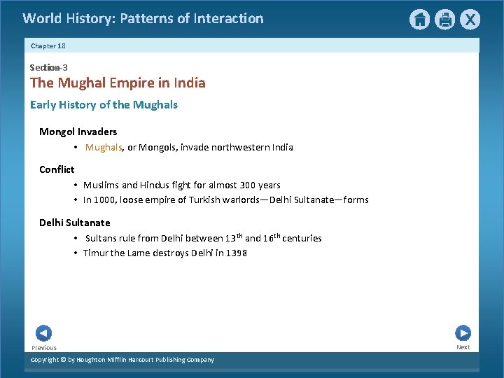 World History: Patterns of Interaction Chapter 18 Section-3 The Mughal Empire in India Early