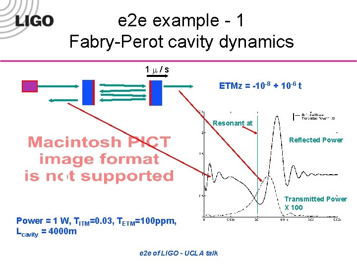 e 2 e example - 1 Fabry-Perot cavity dynamics 1 m / s ETMz