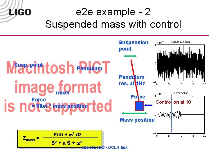 e 2 e example - 2 Suspended mass with control Suspension point Susp. point