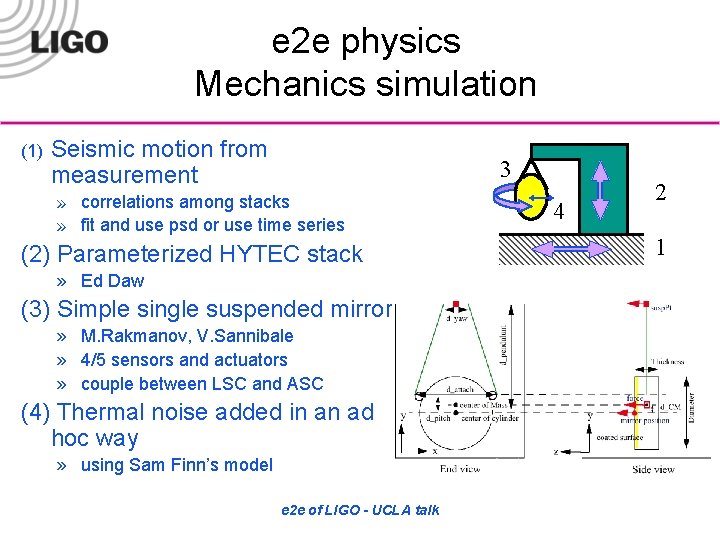 e 2 e physics Mechanics simulation (1) Seismic motion from measurement 3 » correlations