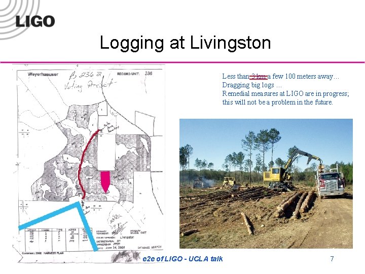 Logging at Livingston Less than 3 km a few 100 meters away… Dragging big