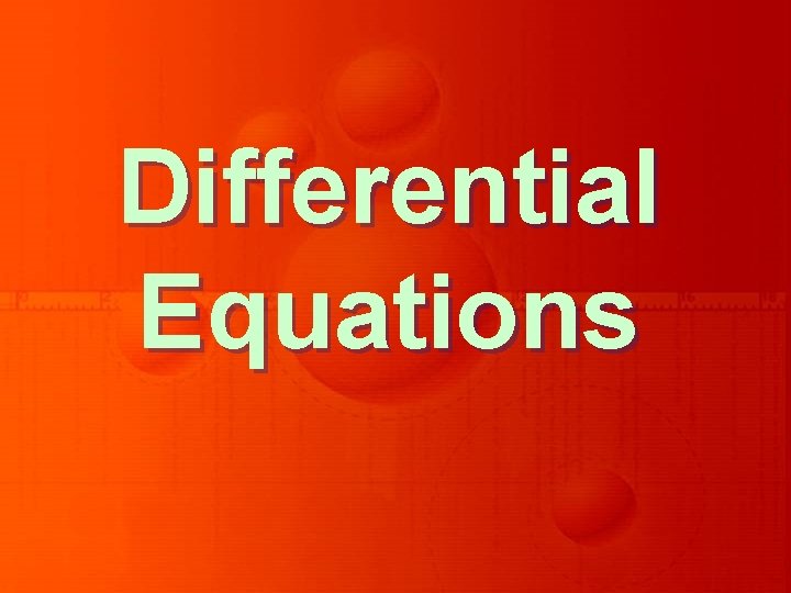 Differential Equations 