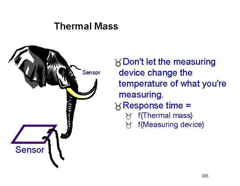 Thermal Mass _Don't let the measuring Sensor device change the temperature of what you're