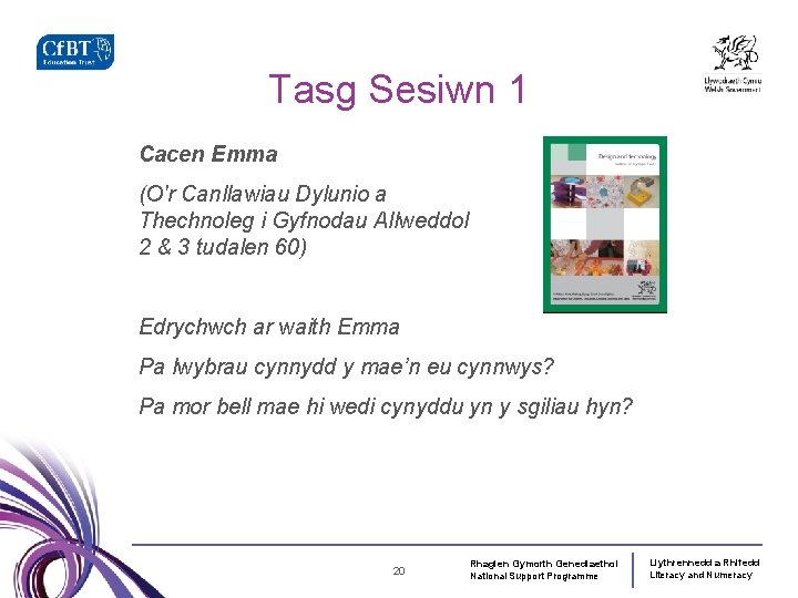 Tasg Sesiwn 1 Cacen Emma (O'r Canllawiau Dylunio a Thechnoleg i Gyfnodau Allweddol 2