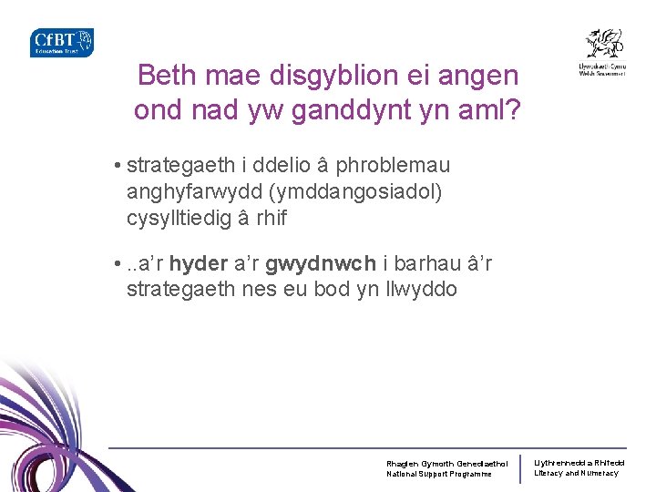 Beth mae disgyblion ei angen ond nad yw ganddynt yn aml? • strategaeth i