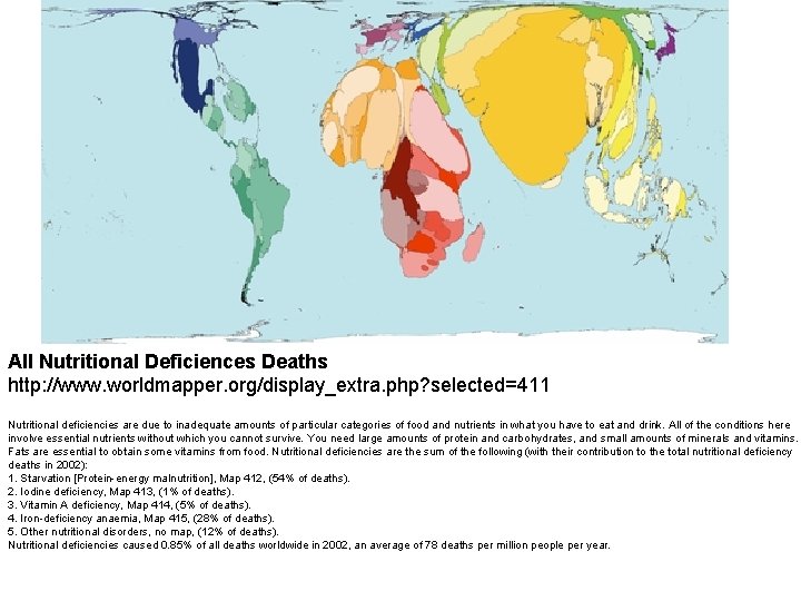 All Nutritional Deficiences Deaths http: //www. worldmapper. org/display_extra. php? selected=411 Nutritional deficiencies are due