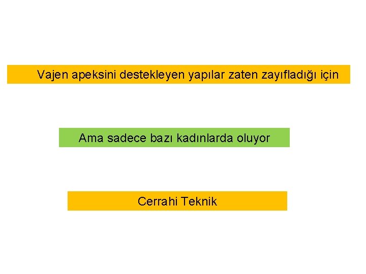 Vajen apeksini destekleyen yapılar zaten zayıfladığı için Ama sadece bazı kadınlarda oluyor Cerrahi Teknik Vajen apeksini destekleyen yapılar zaten zayıfladığı için Ama sadece bazı kadınlarda oluyor Cerrahi Teknik