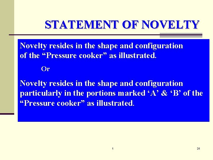 STATEMENT OF NOVELTY Novelty resides in the shape and configuration of the “Pressure cooker”