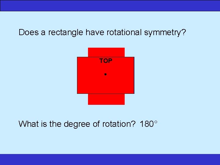 www. numeracysoftware. com Does a rectangle have rotational symmetry? What is the degree of