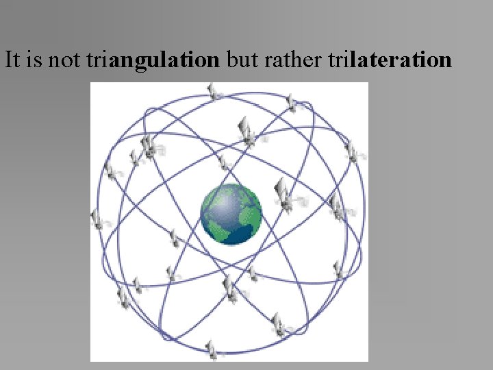It is not triangulation but rather trilateration 