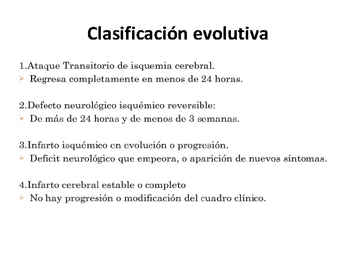 Clasificación evolutiva 