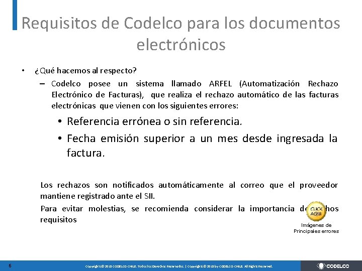 Requisitos de Codelco para los documentos electrónicos • ¿Qué hacemos al respecto? – Codelco