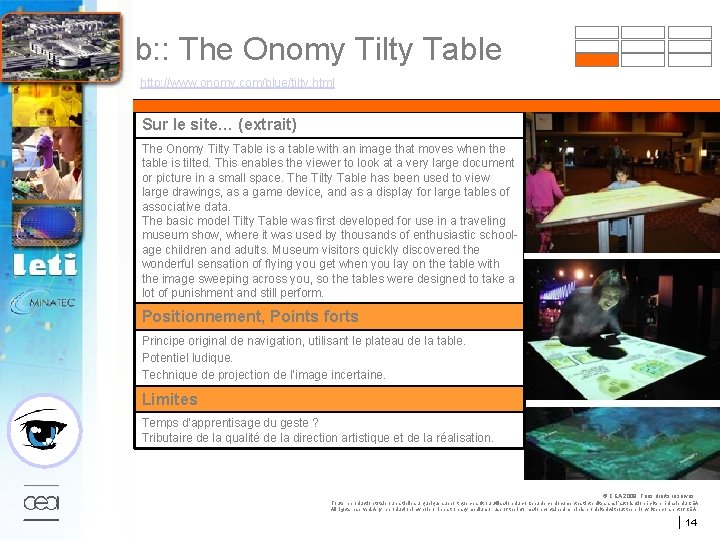 b: : The Onomy Tilty Table http: //www. onomy. com/blue/tilty. html Sur le site…