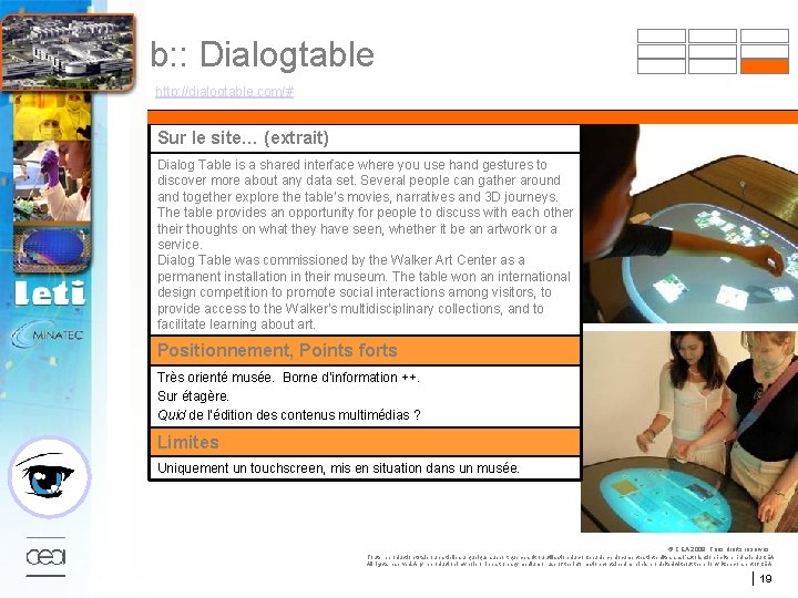 b: : Dialogtable http: //dialogtable. com/# Sur le site… (extrait) Dialog Table is a