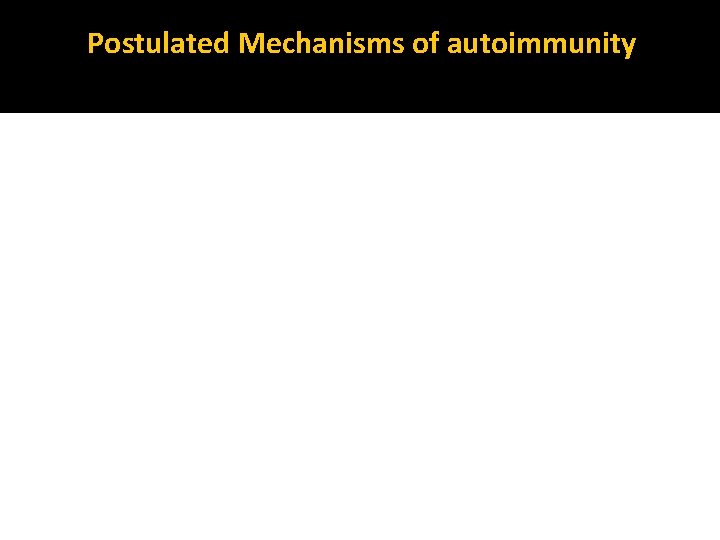 Postulated Mechanisms of autoimmunity 