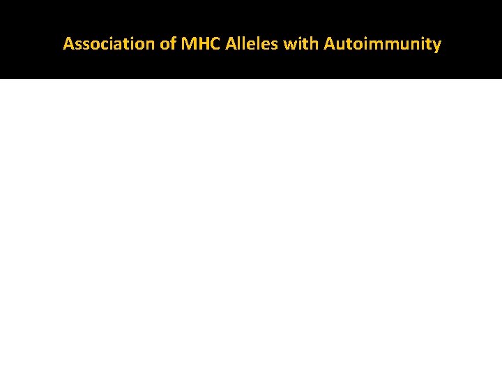 Association of MHC Alleles with Autoimmunity 