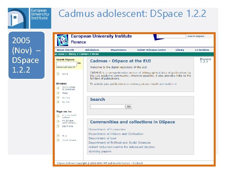 Cadmus adolescent: DSpace 1. 2. 2 2005 (Nov) – DSpace 1. 2. 2 14