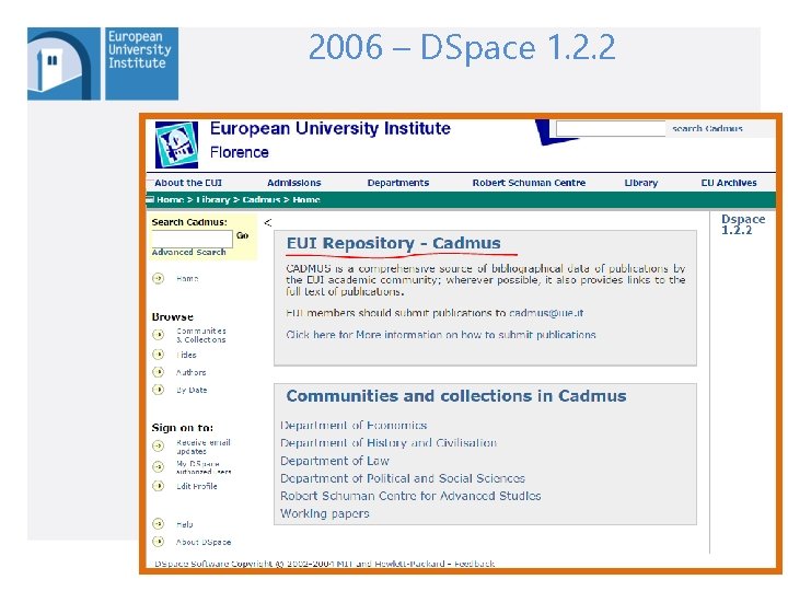 2006 – DSpace 1. 2. 2 15 