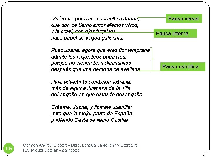 Muérome por llamar Juanilla a Juana, que son de tierno amor afectos vivos, y