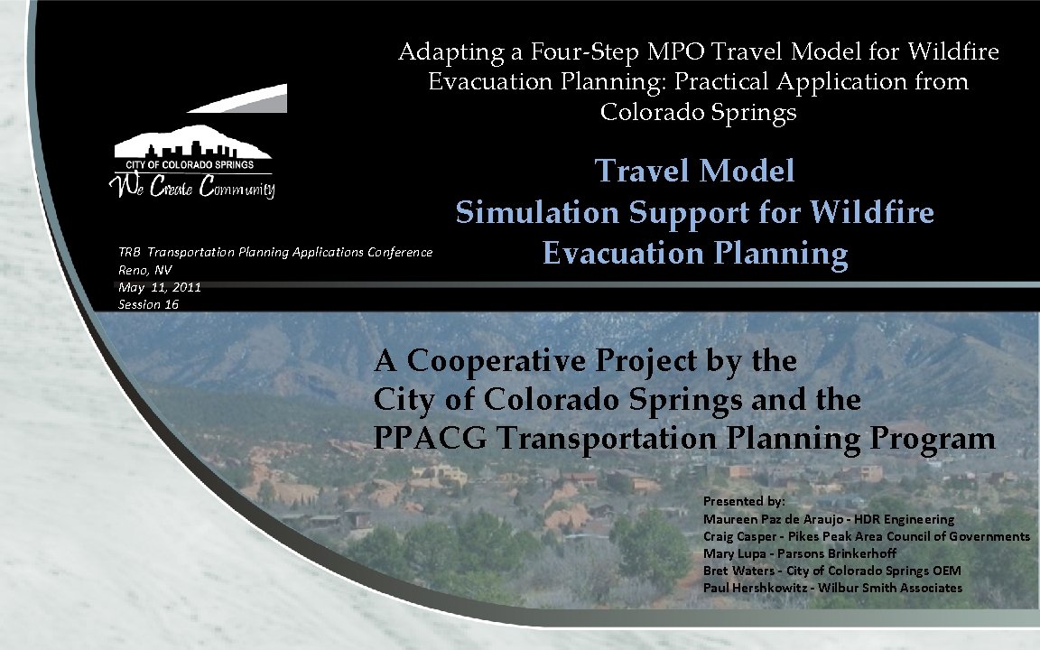 Adapting a Four-Step MPO Travel Model for Wildfire Evacuation Planning: Practical Application from Colorado