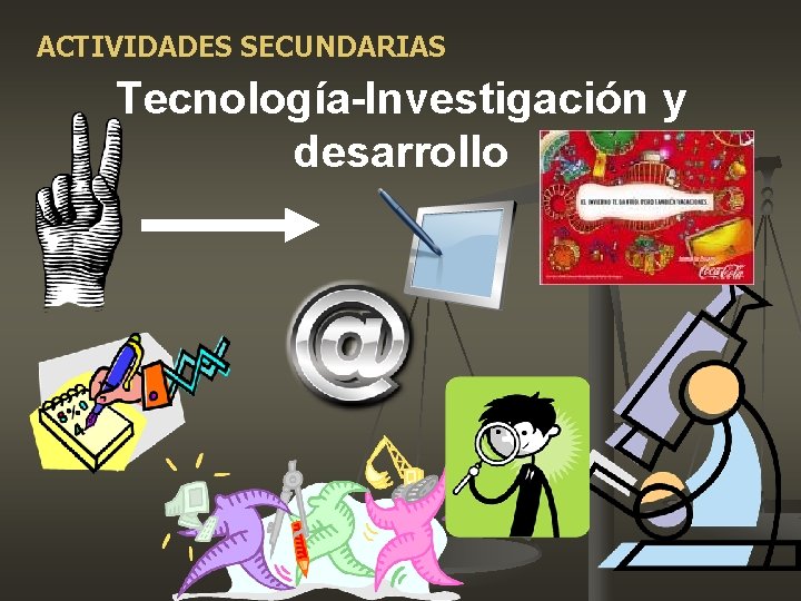 ACTIVIDADES SECUNDARIAS Tecnología-Investigación y desarrollo ACTIVIDADES SECUNDARIAS Tecnología-Investigación y desarrollo