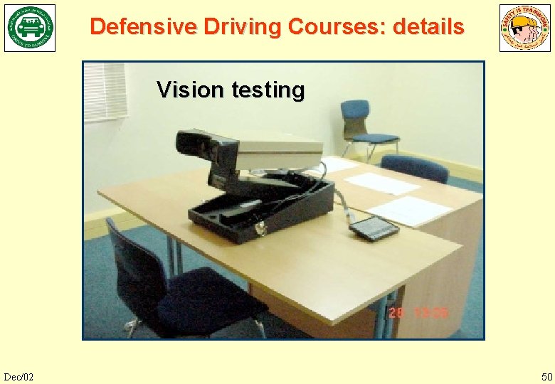 Defensive Driving Courses: details Vision testing Dec/02 50 