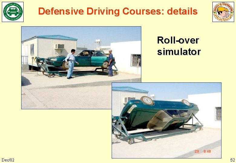 Defensive Driving Courses: details Roll-over simulator Dec/02 52 